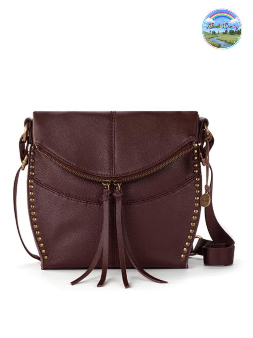Leather Crossbody Purse with Adjustable Strap, Flap Zipper, Eco-Twill